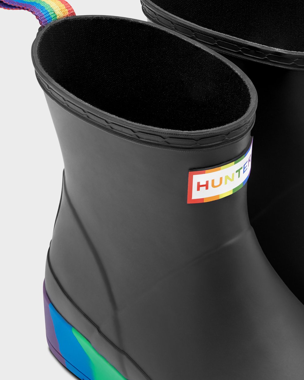 Mens Hunter Original Pride Heeled Rain - Play Boots Black - 0359-UMKGQ